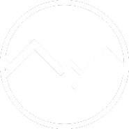White circle with zigzag line resembling mountain peaks inside, on a transparent background.