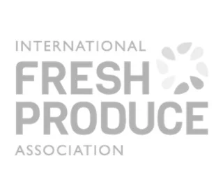 Logo of International Fresh Produce Association with stylized leaf circle design.